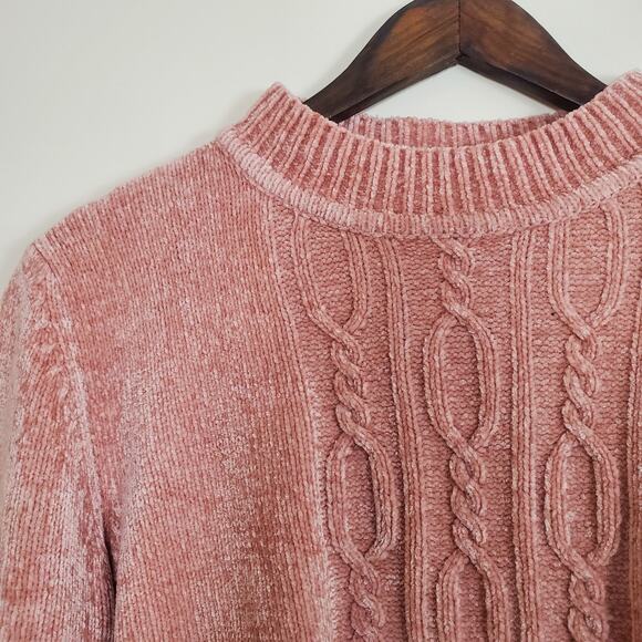 Alfred Dunner Chenille Mockneck Sweater Pink XL - Picture 6 of 8